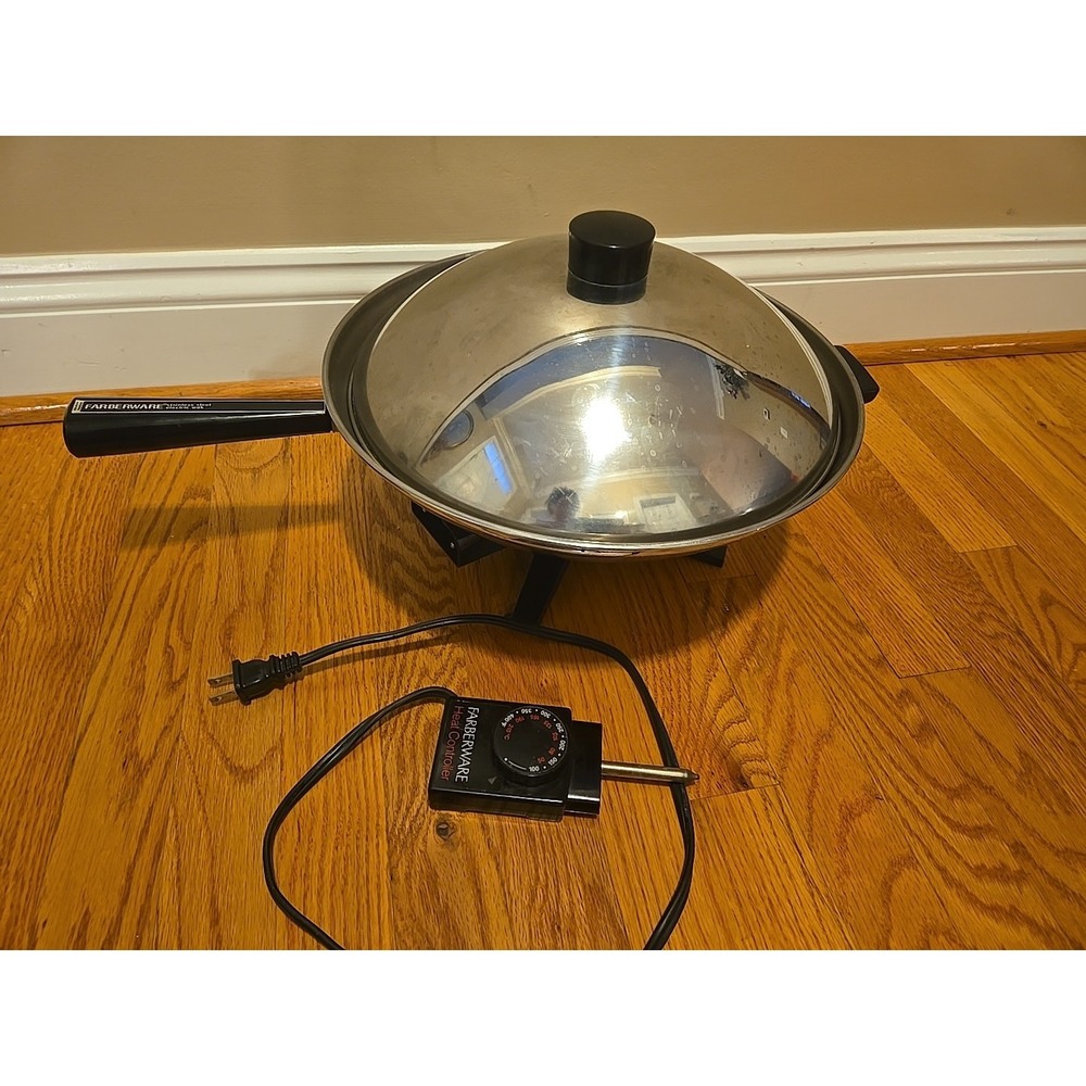 Farberware Vintage Model FS200 Model 101 Stainless Steel Electric Wok *TESTED*‎